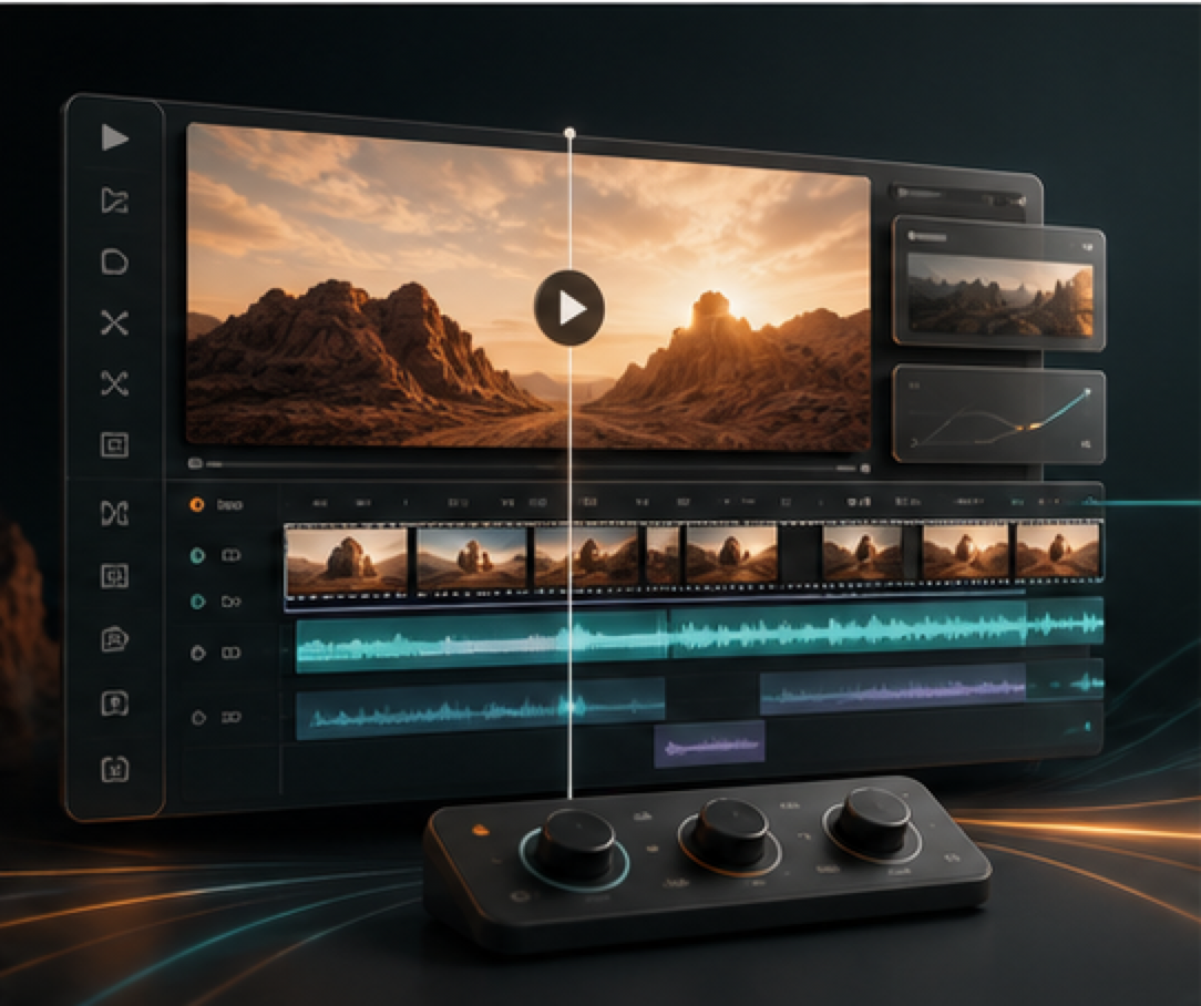 Video editing timeline visual