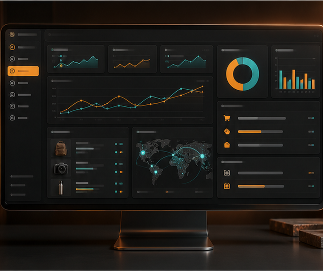 Enterprise ecommerce marketing management dashboard visual