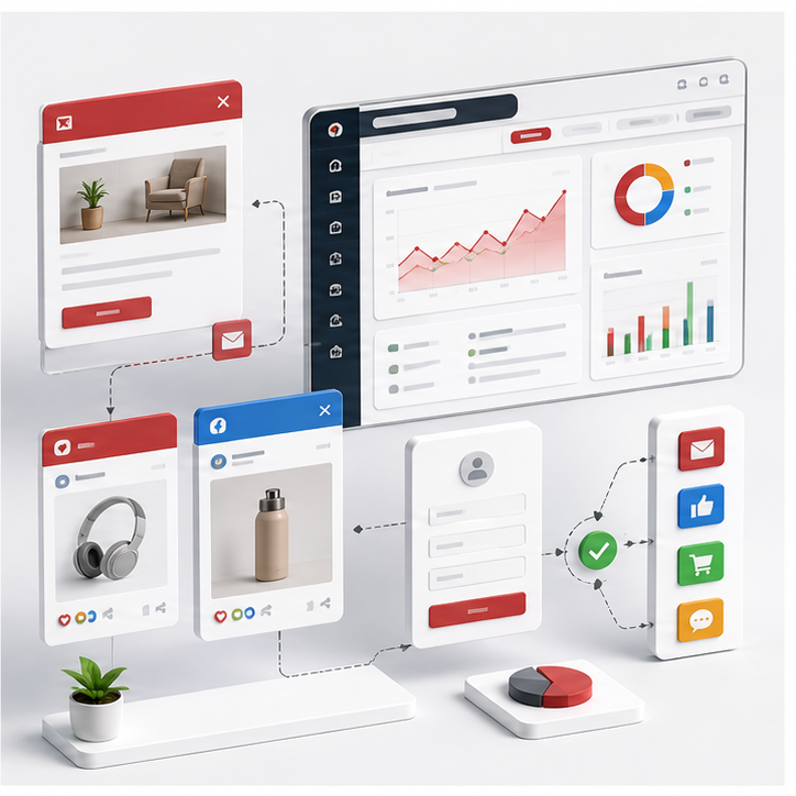 Omnichannel marketing and reporting visual